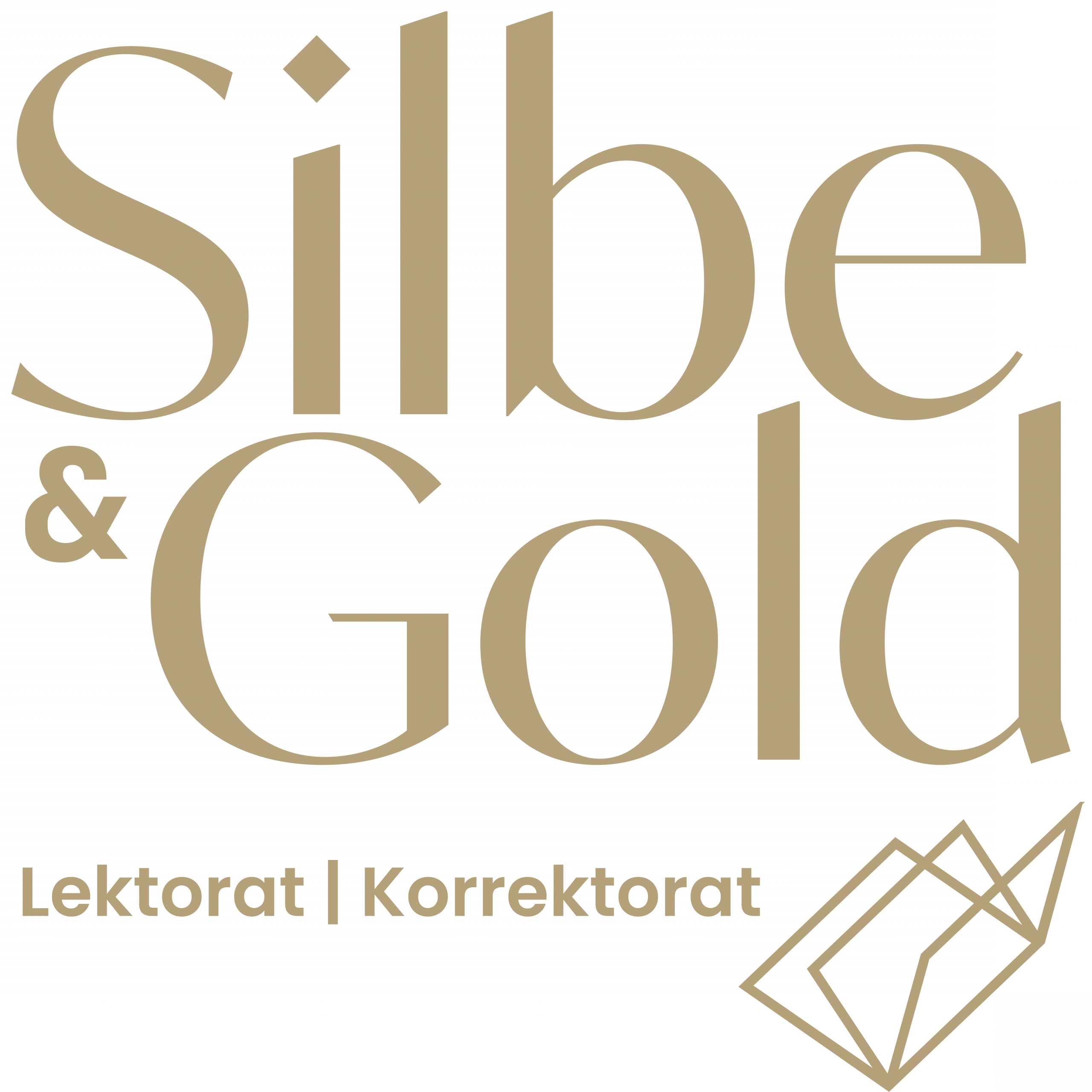 Logo von Silbe und Gold mit Unterzeile „Lektorat, Korrektorat"
